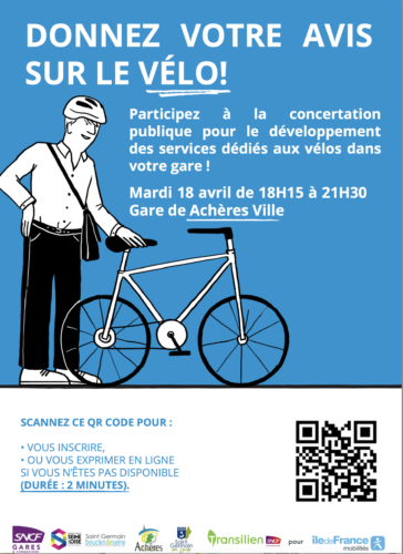 Enquête flash : Usages du vélo vers les gares d’Achères