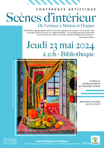 Conférence artistique : scènes d’intérieurs de Vereer à Matisse et Hopper