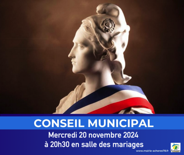 Conseil municipal – mercredi 20 novembre 2024