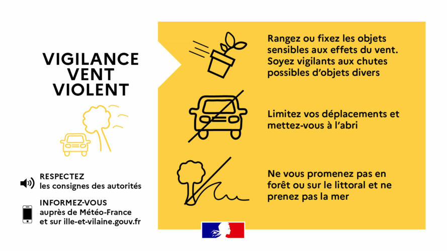 Alerte météo  – Vigilance jaune : Mercredi 22 et Jeudi 23 octobre 2025