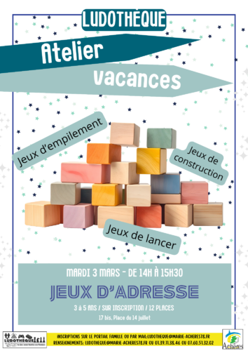 ##Ludothèque## – Jeux d&rsquo;adresse : mardi 3 mars