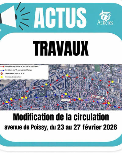 Déviation de circulation du 23 au 27 février 2026