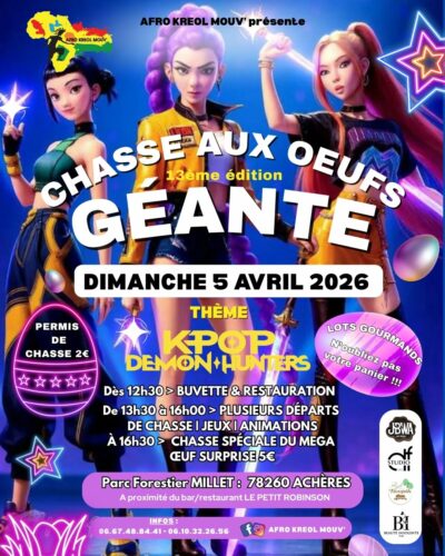 Chasse aux oeufs géante par AFRO KREOL MOUV&rsquo; – dimanche 5 avril 2026