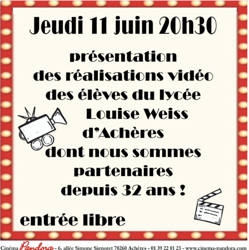 –Pandora– Projection des réalisations vidéo des élèves de Louise Weiss