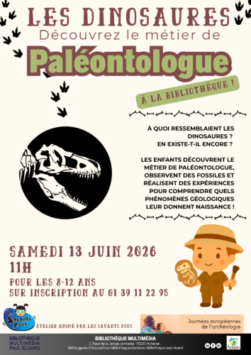 **Bibliothèque** : Atelier : découvrez le métier de paléontologue