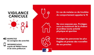 Alerte rouge canicule, à partir du dimanche 21 juin 2026