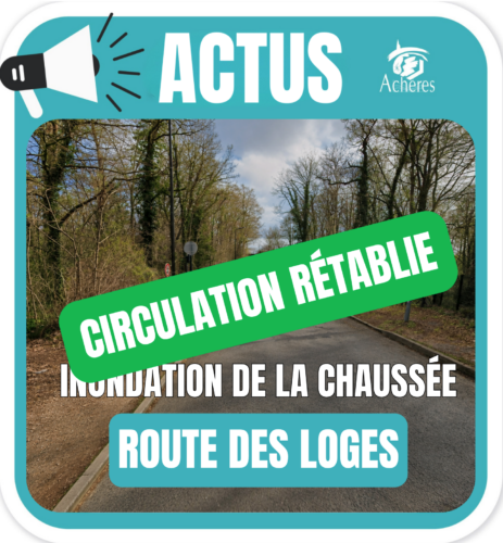 Mise à jour : Circulation rétablie à 15h. (Route des Loges fermée à la circulation – Vendredi 28 août 2026)
