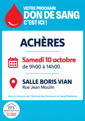 Collecte de sang : Samedi 10 octobre