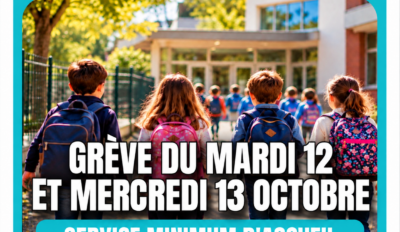 Mouvement de grève mardi et mercredi 12/13 octobre 2026